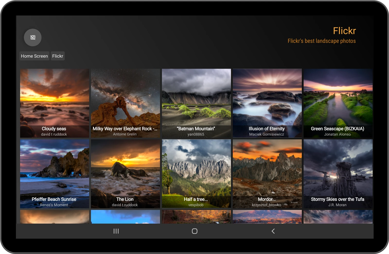 PhotoGuru photo browser running on a tablet