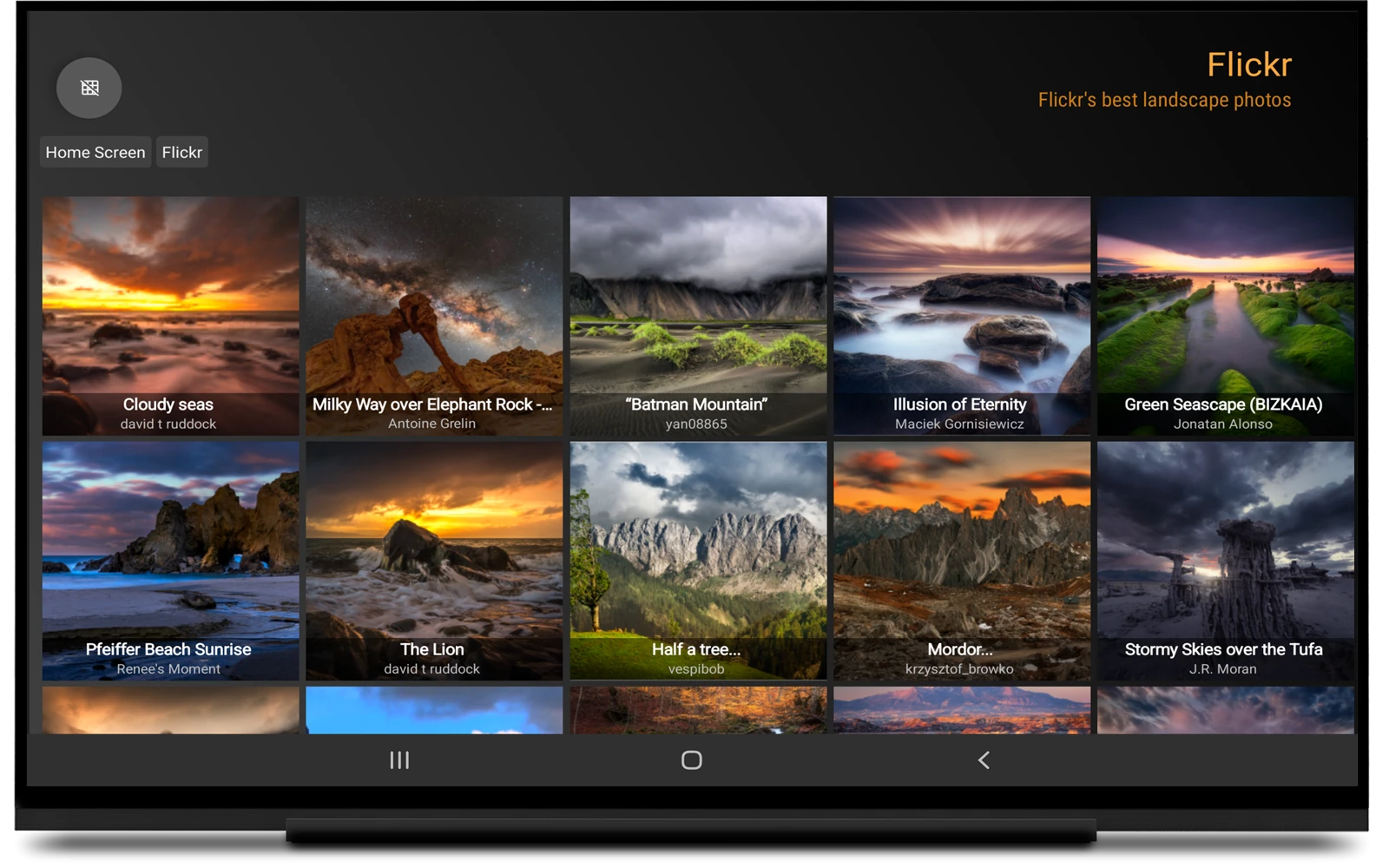PhotoGuru photo collection displayed on a television